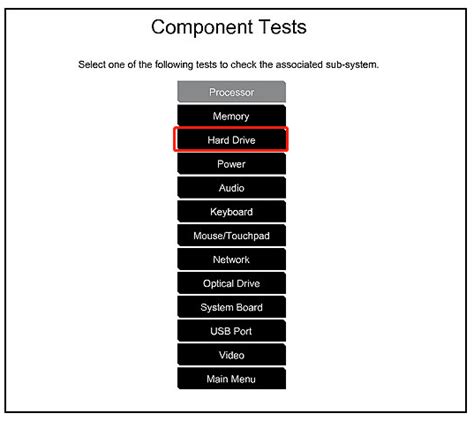 hp hardware diagnostics test